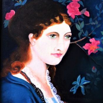 「Jeune femme et rose…」というタイトルの絵画 Josy Chatainによって, オリジナルのアートワーク
