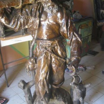 Sculpture titled "O Lenhador" by Jota Vieira, Original Artwork