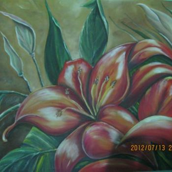 Painting titled "Floral" by Jota Vieira, Original Artwork, Ink