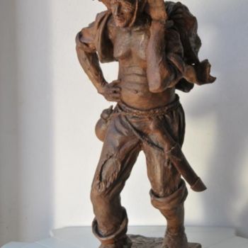 Sculpture titled "Dura Colheita" by Jota Vieira, Original Artwork
