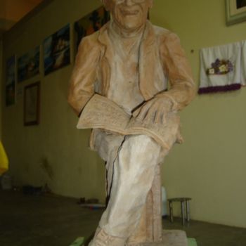 Sculpture titled "Chico Xavier" by Jota Vieira, Original Artwork