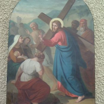 Schilderij getiteld "chemin de croix de…" door Bernard Jouan, Origineel Kunstwerk