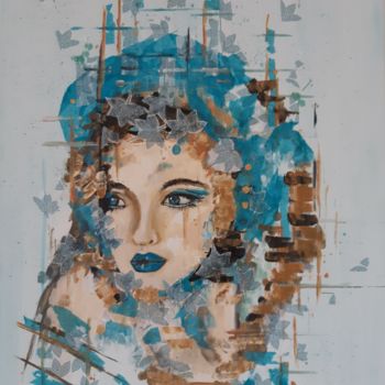 Peinture intitulée "Papillons bleus" par Sophie Eisenberg, Œuvre d'art originale, Acrylique