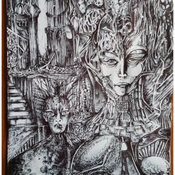 Drawing titled "Dream,nowhere" by Stephane Joukoff, Original Artwork, Ballpoint pen