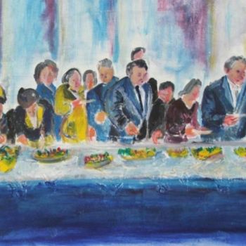Painting titled "le banquet" by Stephane Joukoff, Original Artwork