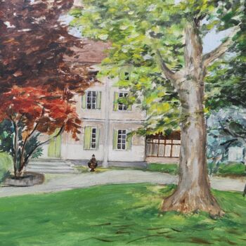 제목이 "Beaumont sur Oise"인 미술작품 Joumana Hakim Fayed로, 원작, 아크릴 나무 들것 프레임에 장착됨