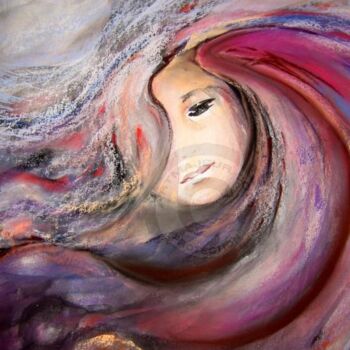 Dessin intitulée "Naissance" par Joumana Hakim Fayed, Œuvre d'art originale, Pastel Monté sur Verre