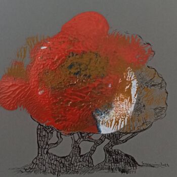 Dessin intitulée "Rêve de poisson" par Jourcarmin, Œuvre d'art originale, Encre