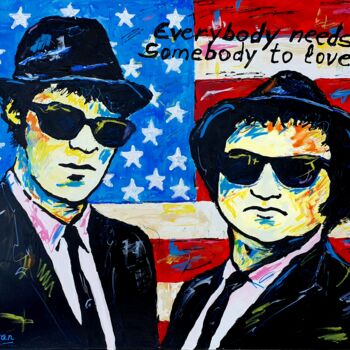 Painting titled "Blues Brothers, Eve…" by Jovanart, Original Artwork, Acrylic