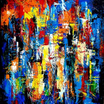 Painting titled "Abstract thought" by Jovanart, Original Artwork, Acrylic
