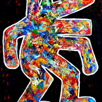 Painting titled "Pollock vs Haring" by Jovanart, Original Artwork, Acrylic
