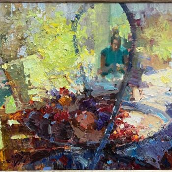 Painting titled "Afternoon tea at Hu…" by Jove Wang, Original Artwork, Oil