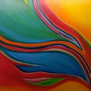 Painting titled "abstrait 2017 1" by Viviane Joanchicoy Jovi, Original Artwork, Oil