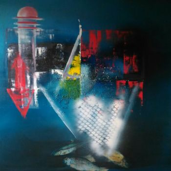 Painting titled "abstrait 2017 10" by Viviane Joanchicoy Jovi, Original Artwork, Oil