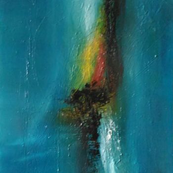 Painting titled "abstrait 2017 14" by Viviane Joanchicoy Jovi, Original Artwork, Oil