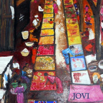 Schilderij getiteld "marché" door Viviane Joanchicoy Jovi, Origineel Kunstwerk, Acryl