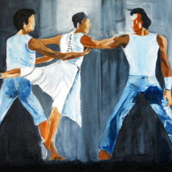 Painting titled "trio" by Viviane Joanchicoy Jovi, Original Artwork, Acrylic