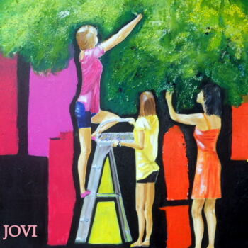 Картина под названием "Cueillette" - Viviane Joanchicoy Jovi, Подлинное произведение искусства, Акрил