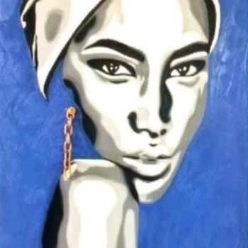 Schilderij getiteld "Freedame" door Joxa Vi', Origineel Kunstwerk, Olie Gemonteerd op Frame voor houten brancard