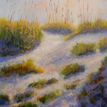 Painting titled "Morning on the Dunes" by Joy Parks Coats, Original Artwork, Acrylic Mounted on Wood Stretcher frame