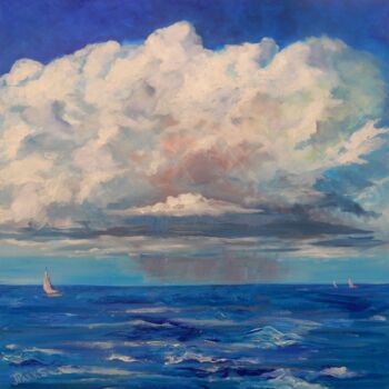 Painting titled "Passing Storm" by Joy Parks Coats, Original Artwork, Acrylic Mounted on Wood Stretcher frame