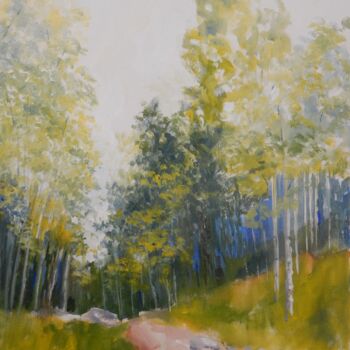 Pittura intitolato "Aspen Trail" da Joy Parks Coats, Opera d'arte originale, Acrilico Montato su Telaio per barella in legno