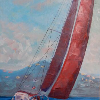 Malarstwo zatytułowany „The Wayward Sailor” autorstwa Joy Parks Coats, Oryginalna praca, Akryl Zamontowany na Drewniana rama…