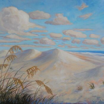 Schilderij getiteld "Sea Oats on the Dun…" door Joy Parks Coats, Origineel Kunstwerk, Acryl