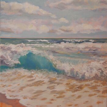 Painting titled "Crashing Waves" by Joy Parks Coats, Original Artwork, Acrylic
