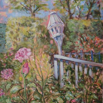 Painting titled "In Hilda's Garden" by Joy Parks Coats, Original Artwork, Acrylic