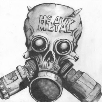 Рисунок под названием "heavy metal" - Joy Prillard, Подлинное произведение искусства, Карандаш