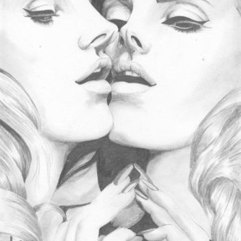 Drawing titled "Lana del Rey Mirror" by Joy Prillard, Original Artwork, Pencil