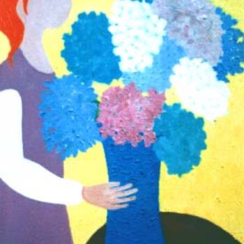 Peinture intitulée "Hydrangeas For Doug…" par Joy Zemel Long, Œuvre d'art originale