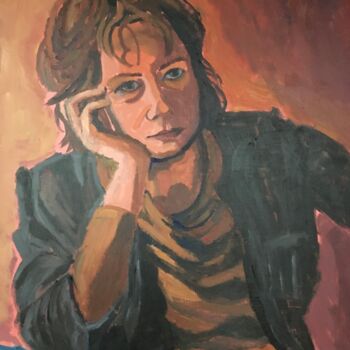 Pintura intitulada "Selfportrait" por Joyce Van Den Engel, Obras de arte originais, Óleo