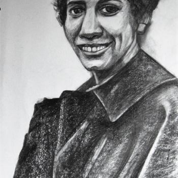 Рисунок под названием "Lorraine Hansberry…" - Joyce Owens, Подлинное произведение искусства, Графит