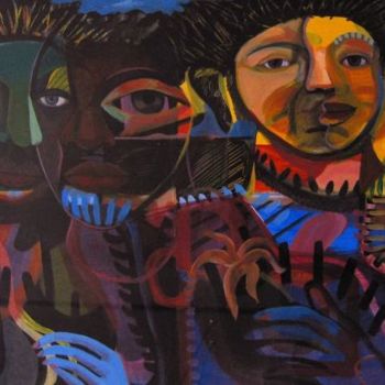 Malerei mit dem Titel "Sankofa Life" von Joyce Owens, Original-Kunstwerk, Acryl