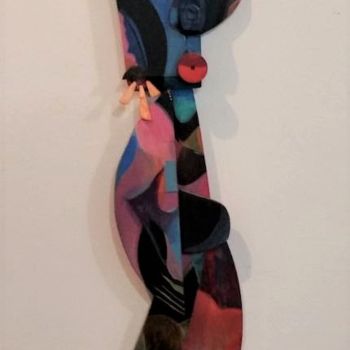 Скульптура под названием "Blues Angel" - Joyce Owens, Подлинное произведение искусства, Дерево
