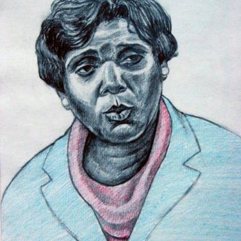 Desenho intitulada "Barbara Jordan" por Joyce Owens, Obras de arte originais