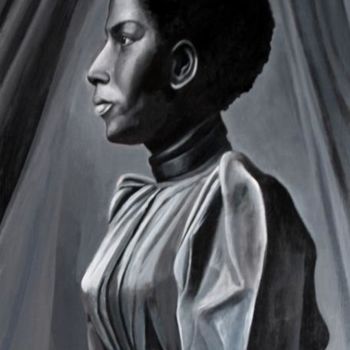 Pintura intitulada "Woman in Shirtdress…" por Joyce Owens, Obras de arte originais, Acrílico