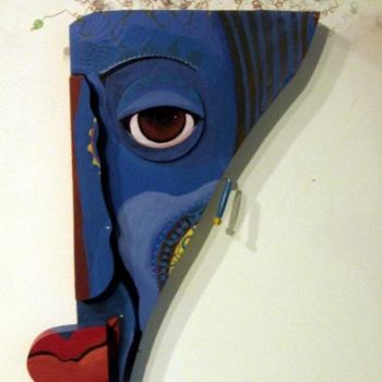 Scultura intitolato "Ode to Joy Mask" da Joyce Owens, Opera d'arte originale
