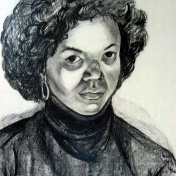 Disegno intitolato "Self Portrait" da Joyce Owens, Opera d'arte originale