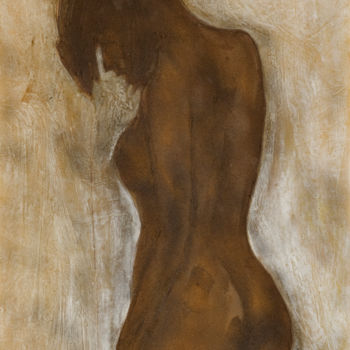 Painting titled "FEMME" by Colay Jean, Original Artwork, Oil Mounted on Wood Stretcher frame