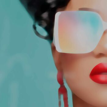 Цифровое искусство под названием "sunglass women" - Jp Eugster, Подлинное произведение искусства, Цифровая живопись