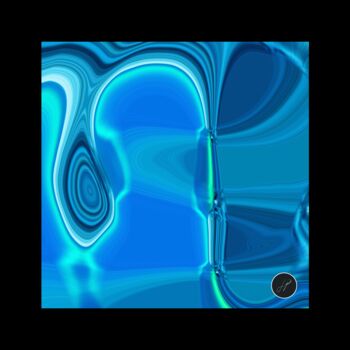 「Overflow blue」というタイトルのデジタルアーツ Jp Eugsterによって, オリジナルのアートワーク, 3Dスカルプティング