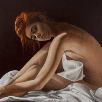 Painting titled "Wake Up" by Jean-Pierre André Leclercq, Original Artwork, Oil Mounted on Wood Stretcher frame