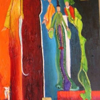 Painting titled ""FEMMES IMAGINAIRES"" by Jparzy, Original Artwork, Oil