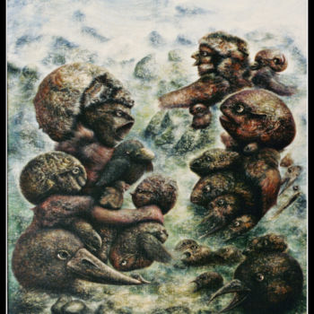 Peinture intitulée "" Everglades "" par Jean-Paul Landais, Œuvre d'art originale, Huile Monté sur Panneau de bois
