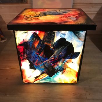 Painting titled "Cube lumière" by Jpb Artriste, Original Artwork, Wax