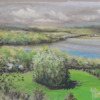 Dessin intitulée "Panorama à Venables" par Jean-Pierre Cousin, Œuvre d'art originale, Pastel