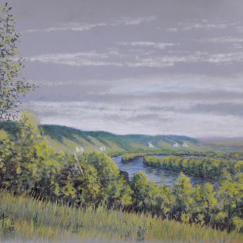 "Panorama à Amfrevil…" başlıklı Tablo Jean-Pierre Cousin tarafından, Orijinal sanat, Pastel